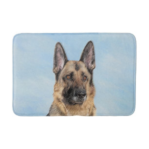 Tyska shepherd Painting - Cute Original Hund Art Badrumsmatta