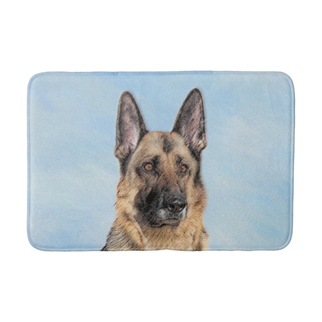 Tyska shepherd Painting - Cute Original Hund Art Badrumsmatta (Framsidan)
