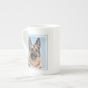 Tyska shepherd Painting - Cute Original Hund Art Benporslin Mugg