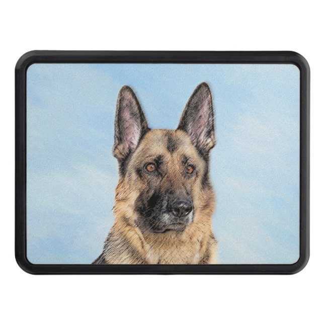 Tyska shepherd Painting - Cute Original Hund Art Dragkroksskydd (Framsidan)