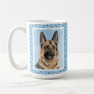 Tyska shepherd Painting - Cute Original Hund Art Kaffemugg