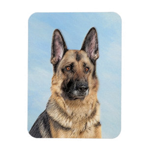Tyska shepherd Painting - Cute Original Hund Art Magnet