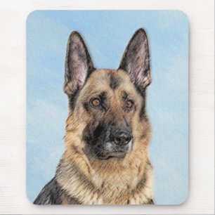 Tyska shepherd Painting - Cute Original Hund Art Musmatta