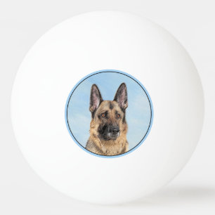 Tyska shepherd Painting - Cute Original Hund Art Pingisboll