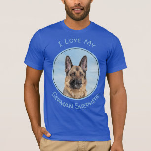 Tyska shepherd Painting - Cute Original Hund Art T Shirt