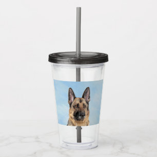 Tyska shepherd Painting - Cute Original Hund Art Take Away Mugg