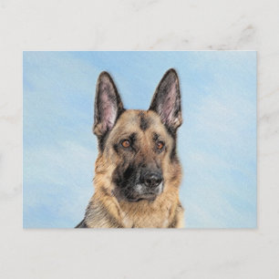 Tyska shepherd Painting - Cute Original Hund Art Vykort