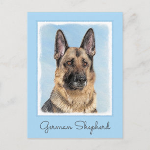 Tyska shepherd Painting - Cute Original Hund Art Vykort