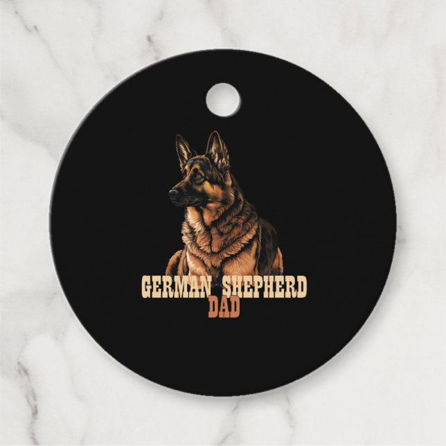 Tyska Shepherd Pappa, GSD Owner Pappa Gåvor Etiketter (Framsida)