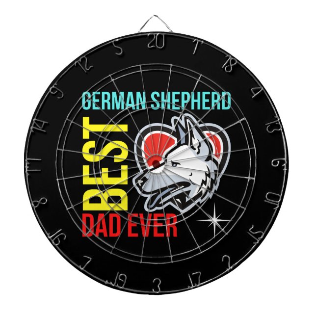 Tyska shepherd Pappa, Hund Pappa Darttavla (Framsidan)