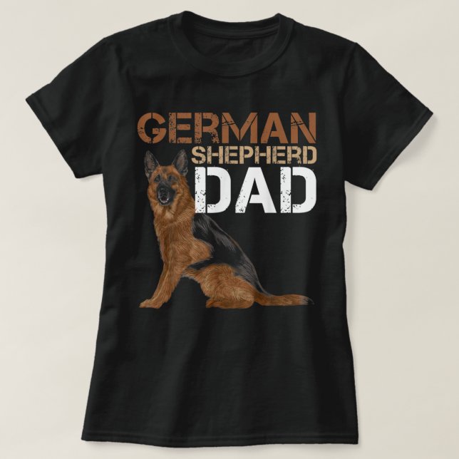 Tyska Shepherd Pappa Owner Shepard German Hund äls T Shirt (Design framsida)