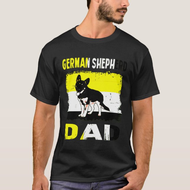 Tyska shepherd Pappa T Shirt (Framsida)