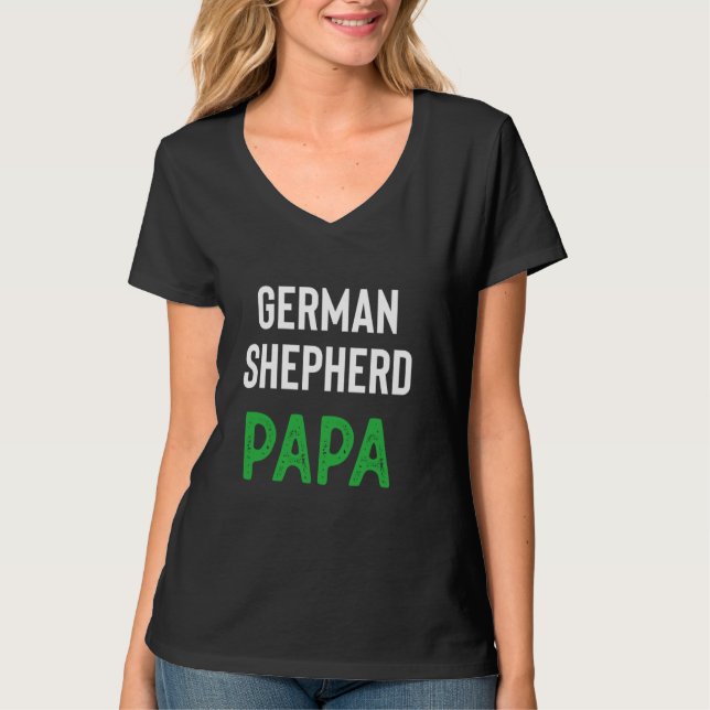 Tyska shepherd Pappa T Shirt (Framsida)