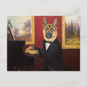 Tyska shepherd Piano Waltz Vykort