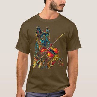 Tyska Shepherd Plut Violin T Shirt