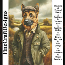 Tyska shepherd Porträtt, Landskap CH1 Decoupage