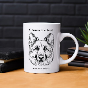 Tyska shepherd Porträtt Mugg