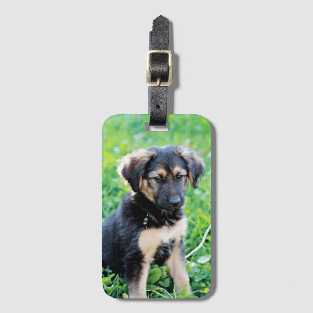 Tyska shepherd Puppy Bagagebricka (Framsida vertikal)