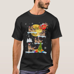 Tyska shepherd Reindeer jul Hund Riding Sant T Shirt