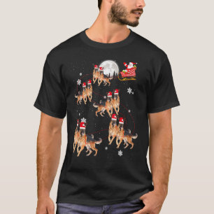 Tyska shepherd Reindeer Santa Julafton för Hund T Shirt