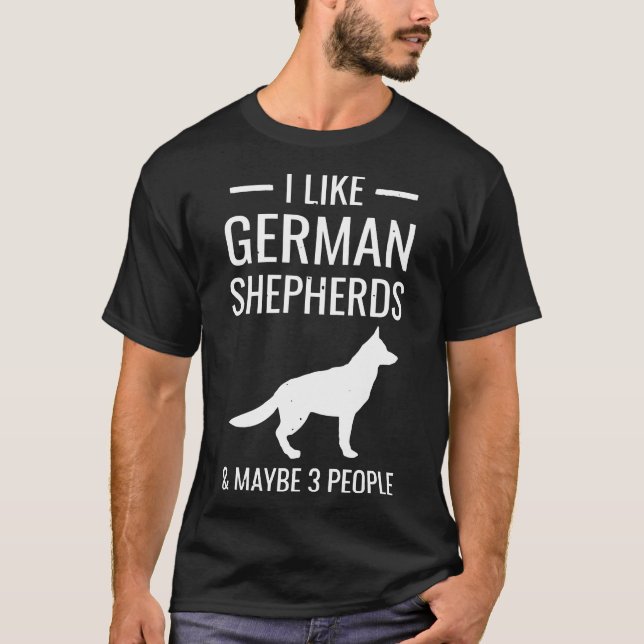 Tyska shepherd S Amp Kanske 3 personer T Shirt (Framsida)