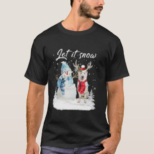 Tyska shepherd Santa Hund jul Snögubbe Julafton P T Shirt
