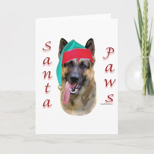 Tyska shepherd Santa Tass Helgkort (Framsida)
