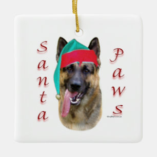 Tyska shepherd Santa Tass Julgransprydnad Keramik