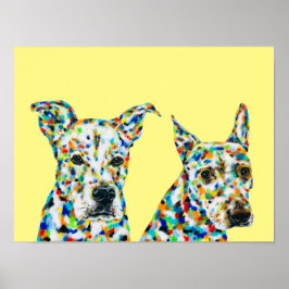 Tyska shepherd Shar pei och Pitbull Lab Mix Poster