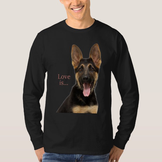 Tyska shepherd Shepard Hund Mamma Pappa Kärlek Pet T Shirt (Framsida)