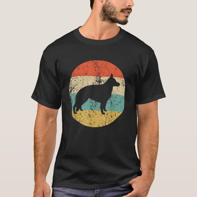 Tyska shepherd Shirt - Retro German Shepherd Hund  T Shirt (Framsida)