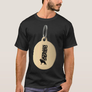 Tyska shepherd Silhouette i svart och vitt på G T Shirt