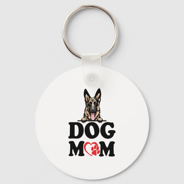 Tyska shepherd Stickers - Tyska Shepherd Hund Mamm Nyckelring (Framsida)