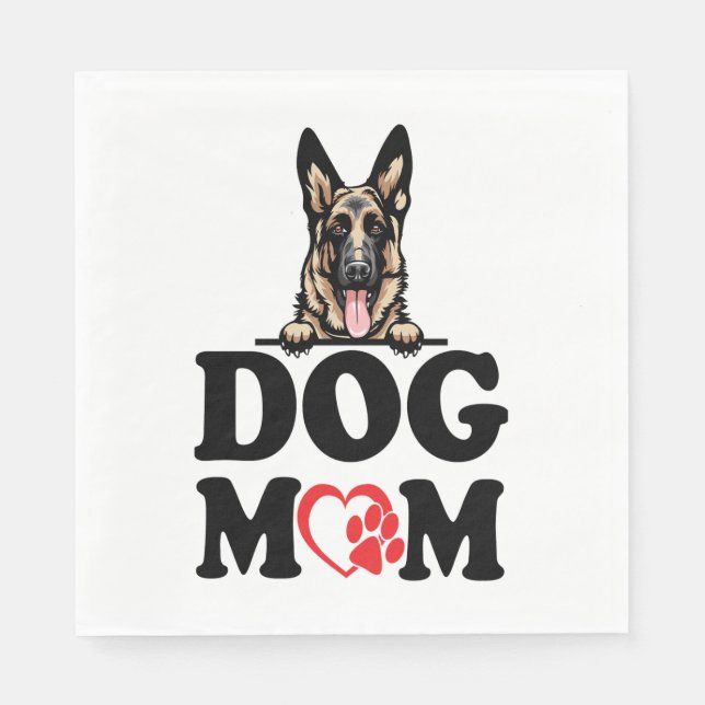Tyska shepherd Stickers - Tyska Shepherd Hund Mamm Pappersservett (Framsidan)