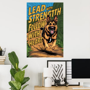 Tyska shepherd Strength & Heart Poster