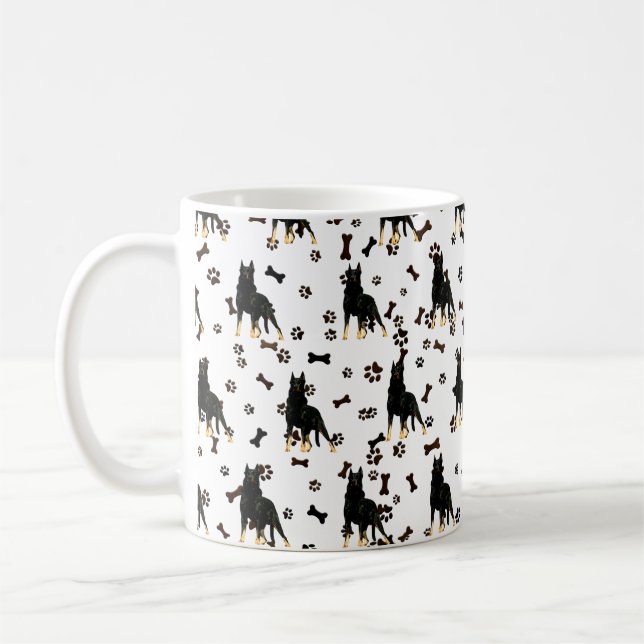 Tyska shepherd, svart Bandana Luggage Handle Wra Kaffemugg (Vänster)