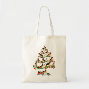 Tyska shepherd träd christmas candy cane ornament tygkasse