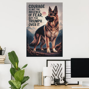 Tyska shepherd-triumfer över fruktan poster
