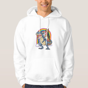 Tyska Shepherd Unicorn Dinosaur T rex Funny Rainb Hoodie