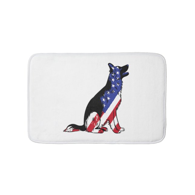 Tyska shepherd USA flagga Patriotic Hund Badrumsmatta (Framsidan)