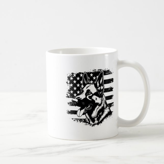 Tyska shepherd USA flagga Sungles Patriotic 4:e av Kaffemugg (Höger)