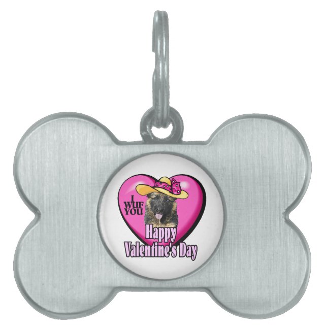 Tyska shepherd Valentines day ID-bricka Husdjur (Framsidan)