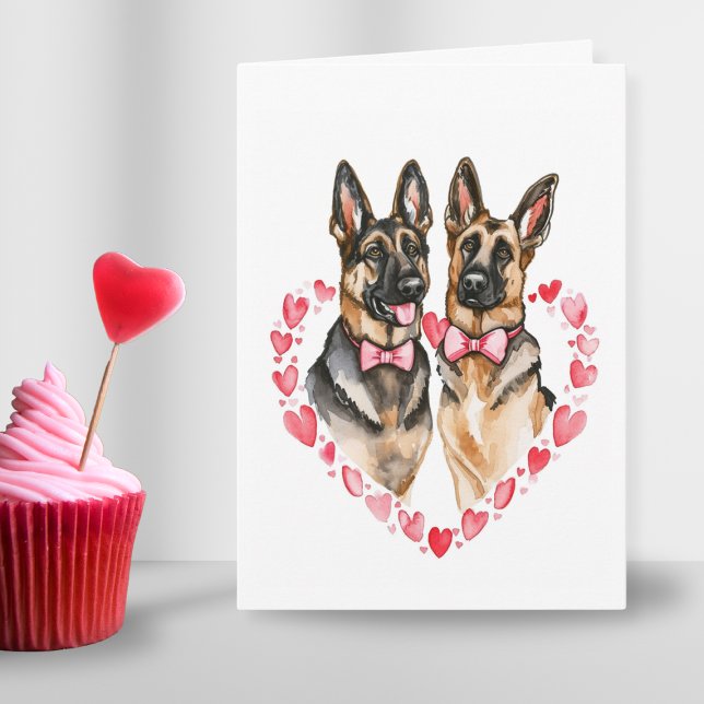 Tyska shepherd Valentines day Kärlek Hund Parents Helgkort (German Shepherd Valentines Day Love Dog Parents Holiday Card)