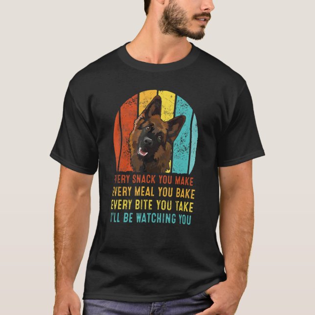 Tyska shepherd Varje Snack du får mig att vakta T Shirt (Framsida)