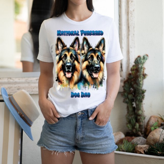 Tyska shepherds Celebrate Pureborn Hund Day T Shirt (Skapare uppladdad)
