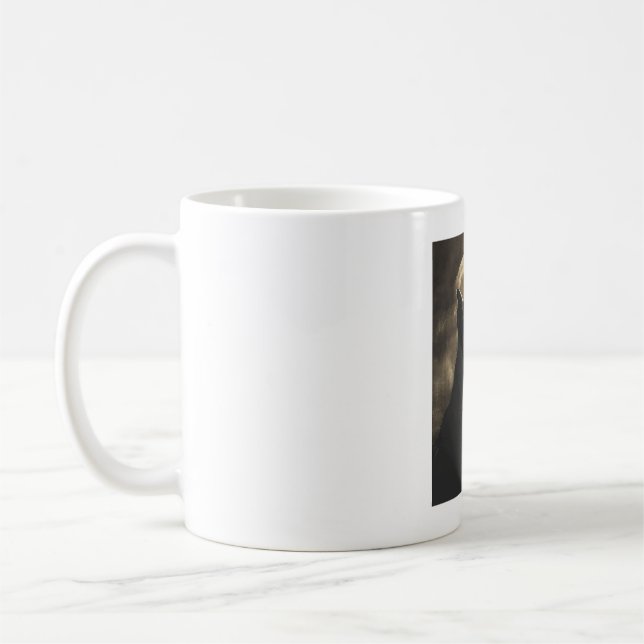 Tyska shepherds Howling vid Måne Kaffemugg (Vänster)
