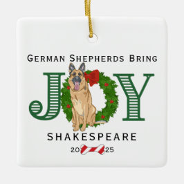 Tyska shepherds-kojerider julgransprydnad keramik