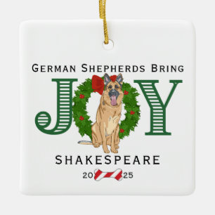 Tyska shepherds-kojerider julgransprydnad keramik