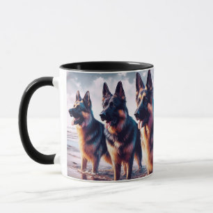 TYSKA SHEPHERDS PÅ BEACH-208- MUGG