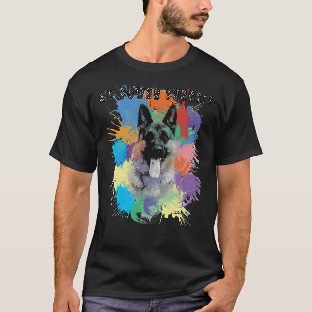 Tyska shepherds The Power Sourge! PASSANDE V NACKE T Shirt (Framsida)